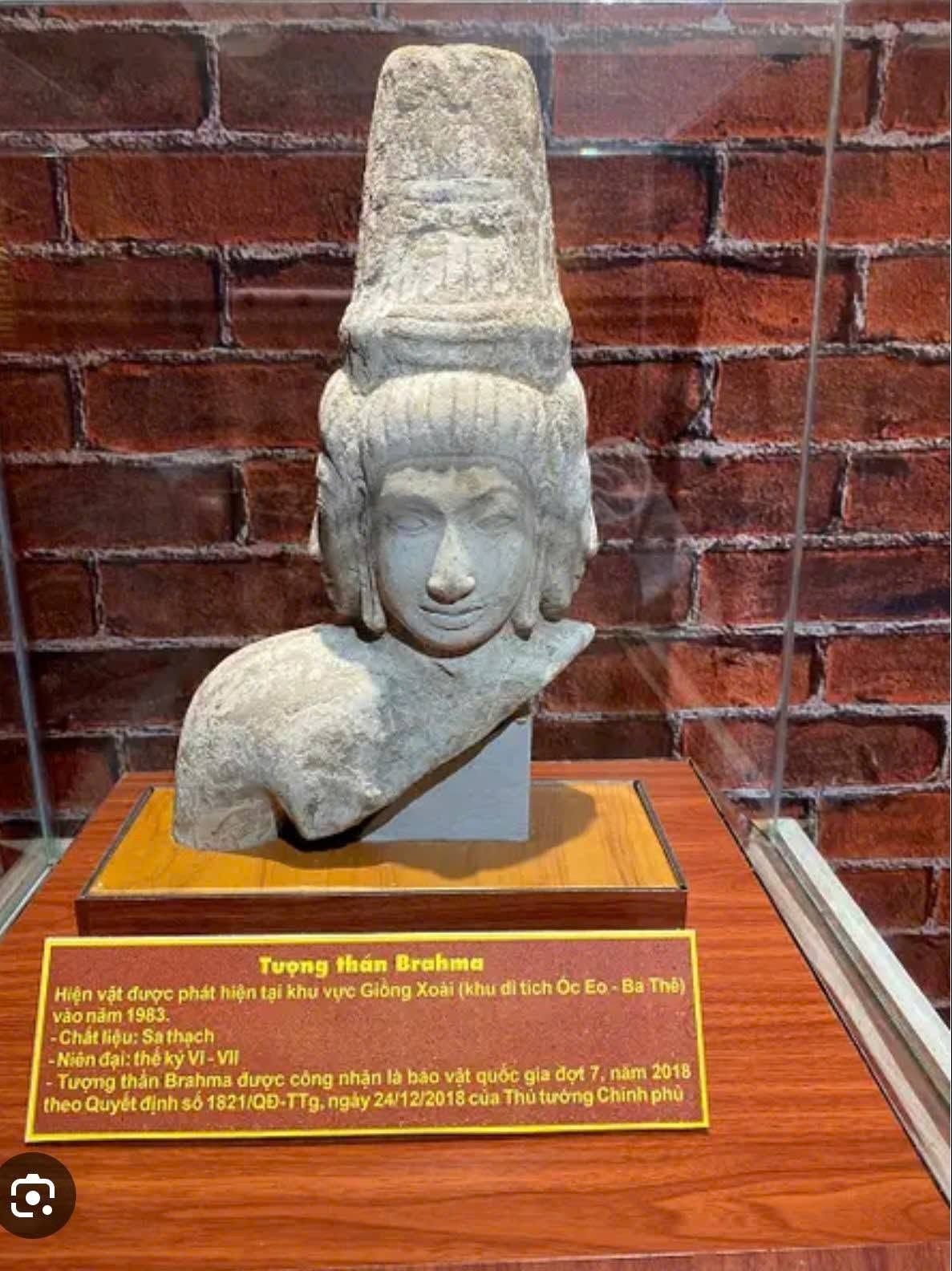 Tượng thần Brahma Giồng Xoài – Dấu ấn giao lưu văn hóa Ấn Độ và Óc Eo